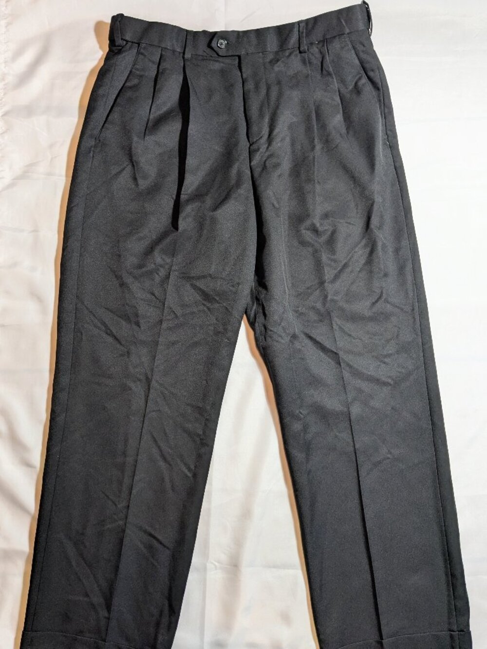 Men's Croft & Barrow Pleated No-Iron Microfiber Black Dress Pants 36 x 30 (NWT)
